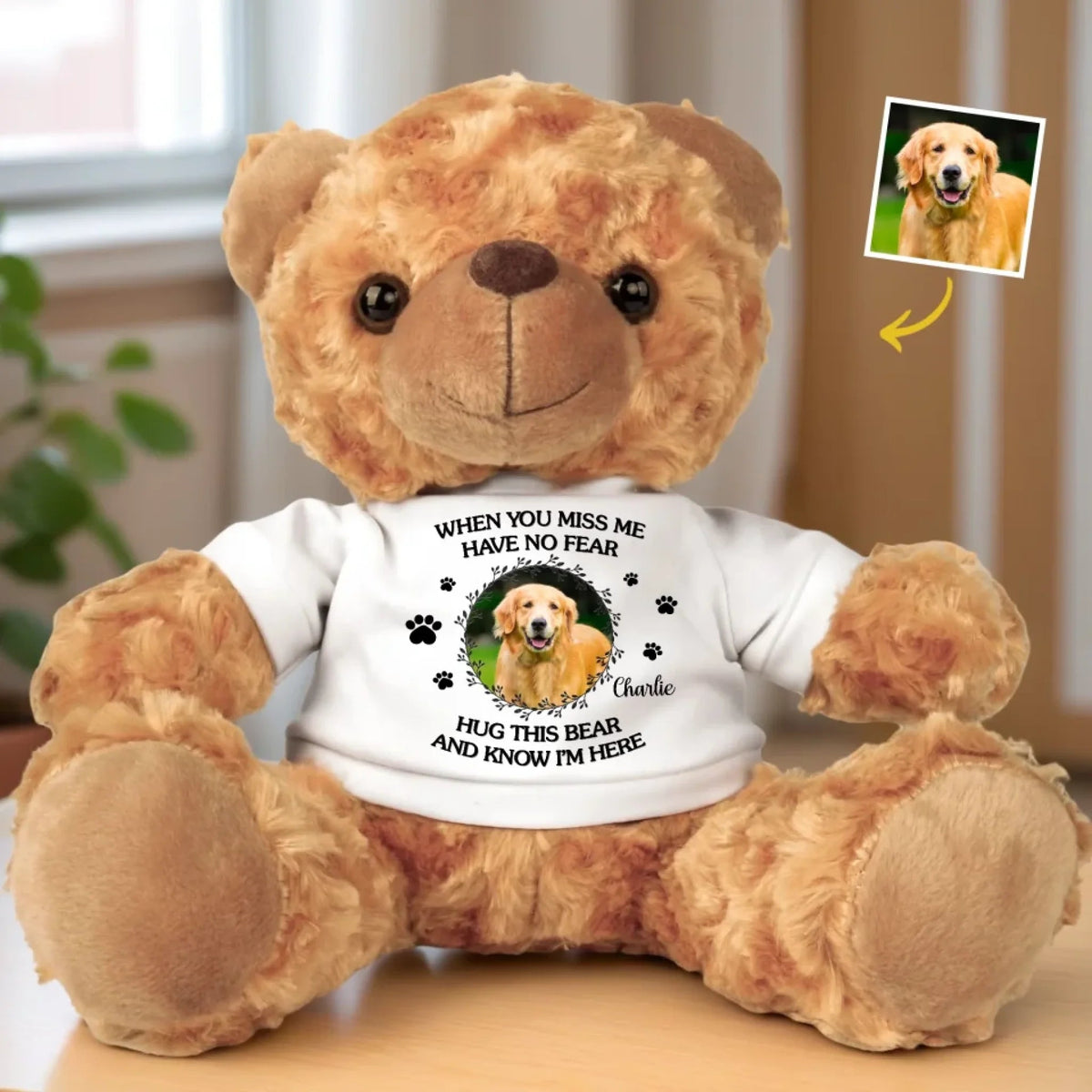 When You Miss Me Hug This Bear - Personalized Teddy Bear Plush - Memorial Gift