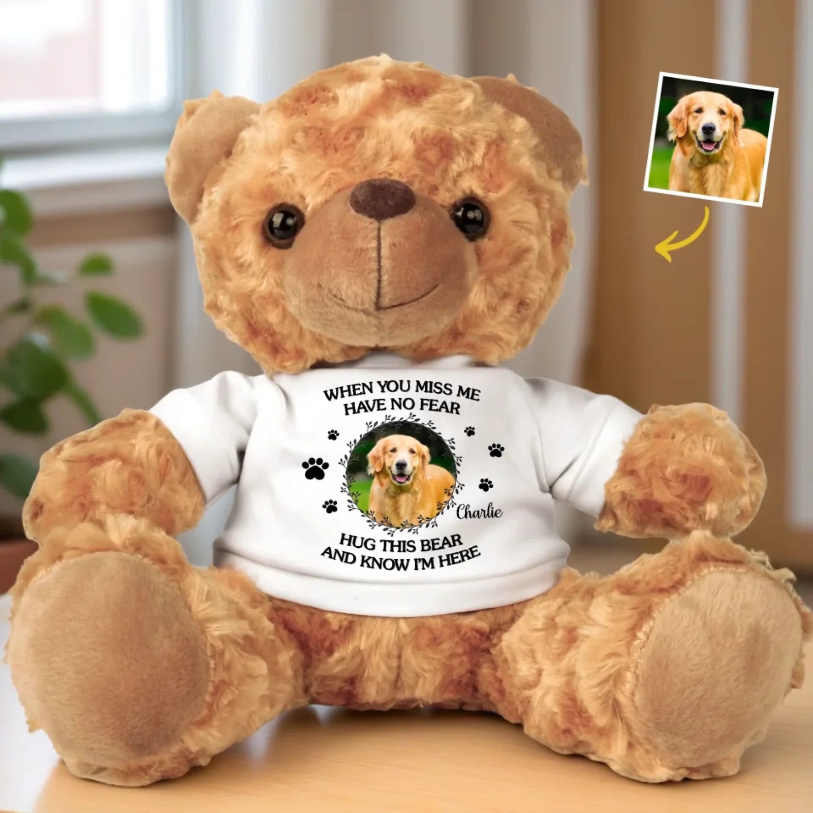 When You Miss Me Hug This Bear - Personalized Teddy Bear Plush - Memorial Gift