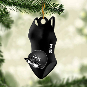 Custom Shaped Swimmer Accessories Ornament - Personalized Acrylic Ornament - Christmas Gift For Swimming Lovers