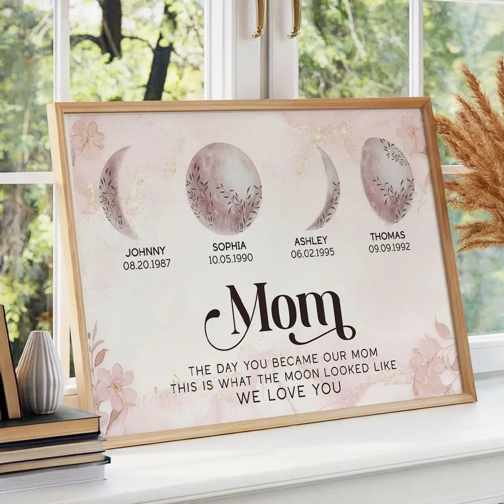 This Is What The Moon Looked Like The Day You Became Mom - Personalized Canvas - Gift For Mom, Mother's Day, Birthday Gift