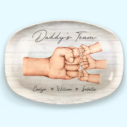 Daddy's Team - Personalized Platter - Gift For Dad, Grandpa, Father's Day