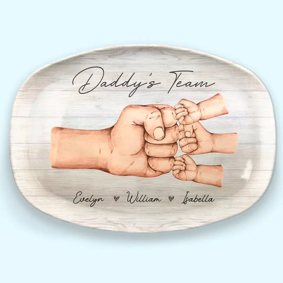 Daddy's Team - Personalized Platter - Gift For Dad, Grandpa, Father's Day