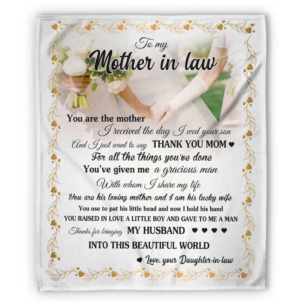 To my mother-in-law - Personalized Blanket - Mother's Day, Birthday gift for Mother-in-law