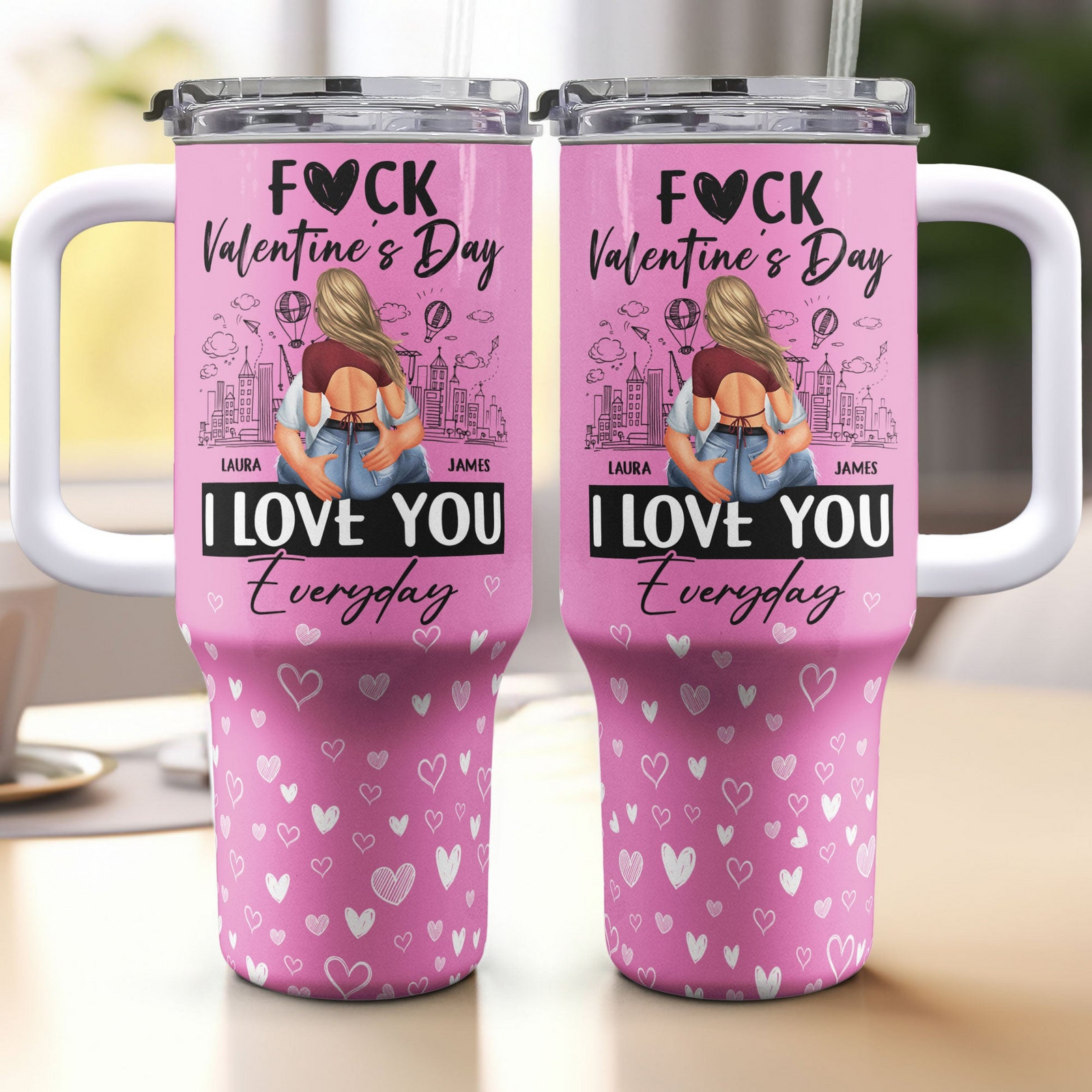 I Love You Everyday - Personalized 40oz Stainless Steel Tumbler - Gift For Wife, Valentine's Day Gift