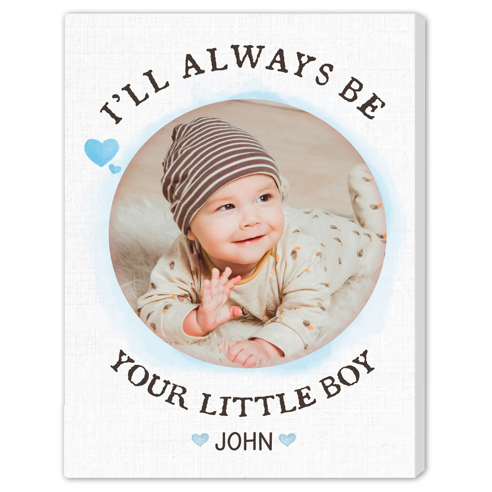 Mom's Little Boy - Personalized Canvas - Mother's Day Gift For Mom