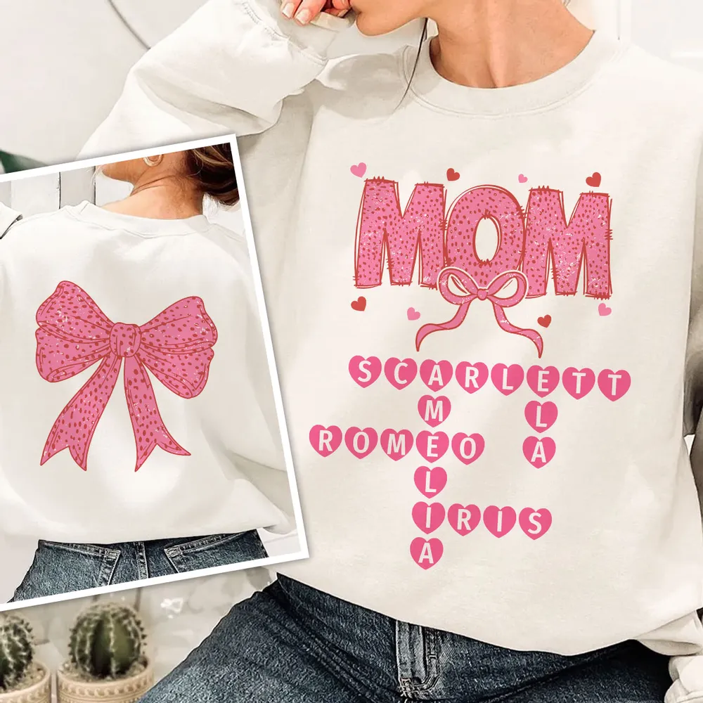 Pink Coquette Crossword Puzzle Mom - Personalized Apparel - Gift For Mom, Mother's Day, Birthday Gift