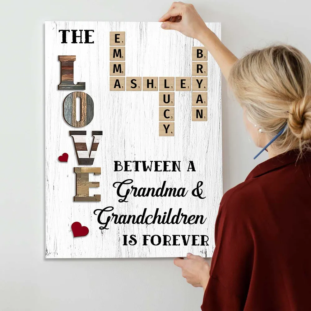 The Love Between A Mother & Daughters Is Forever - Personalized Canvas - Gift For Mom, Mother's Day, BirthDay Gift