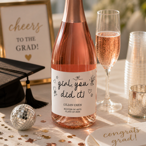 You Did It Graduation Champagne Label, Class of 2026, Graduation Party Favour Label