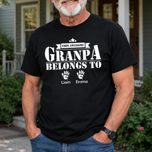 Comfort Colors Grandpa Shirt Personalized, This Awesome Grandpa Belongs To Custom Names Shirt, Gift For Grandpa Fathers Day Shirt,Grandkids
