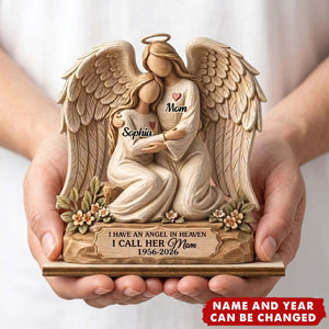 Wrapped In Heavenly Love - Personalized Wooden Plaque, Gift For Loss of Mom