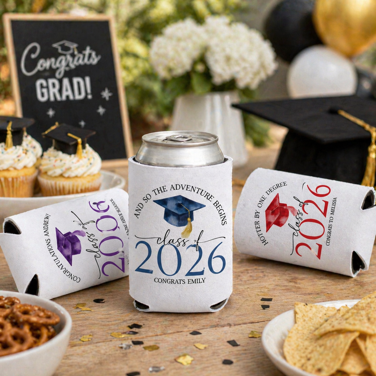 Personalized Graduation Party Favors, Class of 2026 Can Coolers, College Graduation Party Decor, Gifts for Graduates