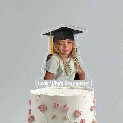Personalized Childhood Photo Acrylic Cake Topper, Graduation Party Decoration, Custom Photo Cake Topper, Graduated 2026, Class Of 2026 Gift
