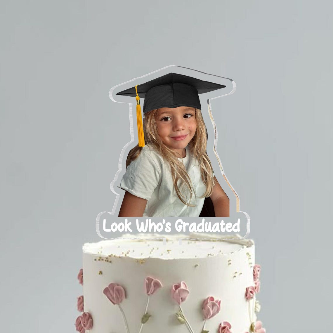 Personalized Childhood Photo Acrylic Cake Topper, Graduation Party Decoration, Custom Photo Cake Topper, Graduated 2026, Class Of 2026 Gift