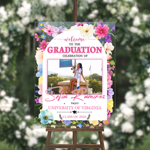 Floral Pink 2026 Personalized Acrylic Welcome Sign