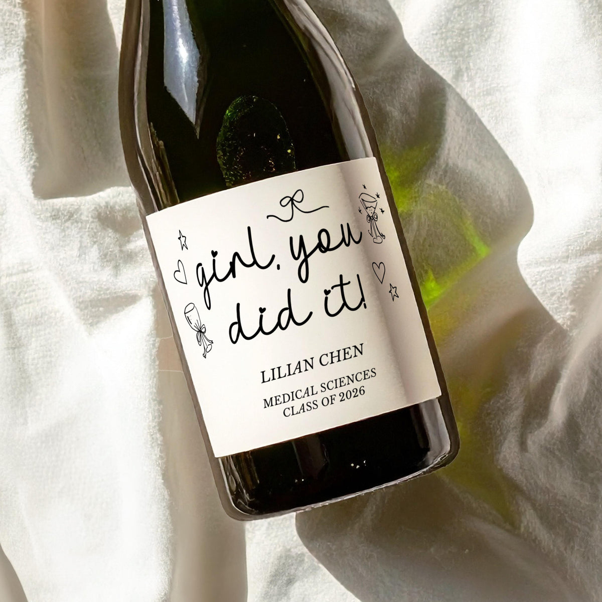 You Did It Graduation Champagne Label, Class of 2026, Graduation Party Favour Label