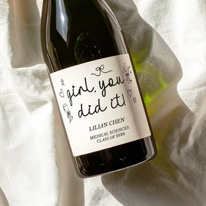 You Did It Graduation Champagne Label, Class of 2026, Graduation Party Favour Label