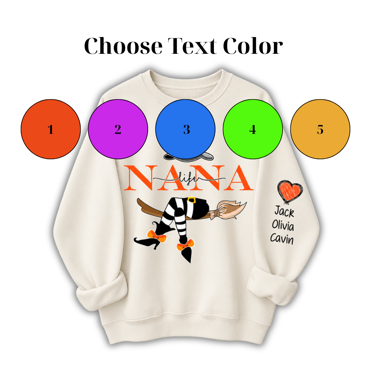 Grandma Life Witch Sweatshirt - Personalized Sweatshirt - Halloween Gifts