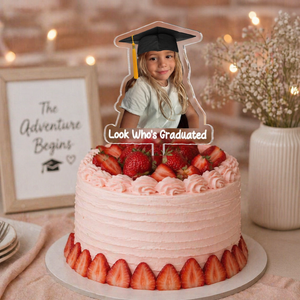 Personalized Childhood Photo Acrylic Cake Topper, Graduation Party Decoration, Custom Photo Cake Topper, Graduated 2026, Class Of 2026 Gift