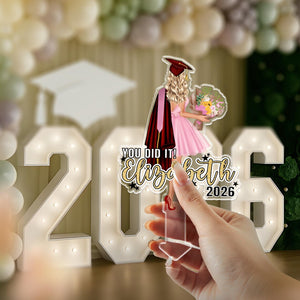 Custom Graduation Cake Topper for Girl, Personalized 2026 Senior Cake Decor, Graduation Gifts for Her