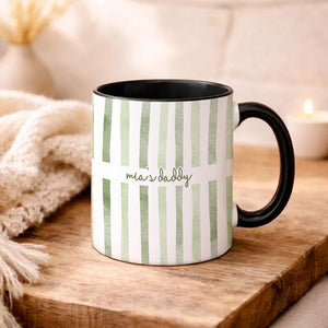 Dad Mug: Custom Striped Kids Names Coffee Cup, Father's Day Mug Gift for Daddy, First Time Dad Gifts