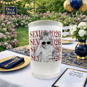 Senior 2026 Graduation - Personalized Plastic Frosted Water Cup - Graduation Party Decor
