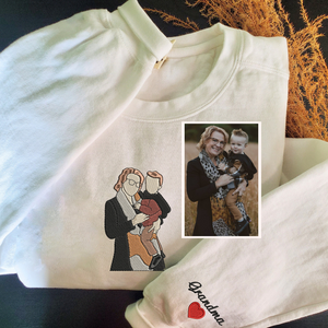 Personalized embroidered custom grandma photo shirt