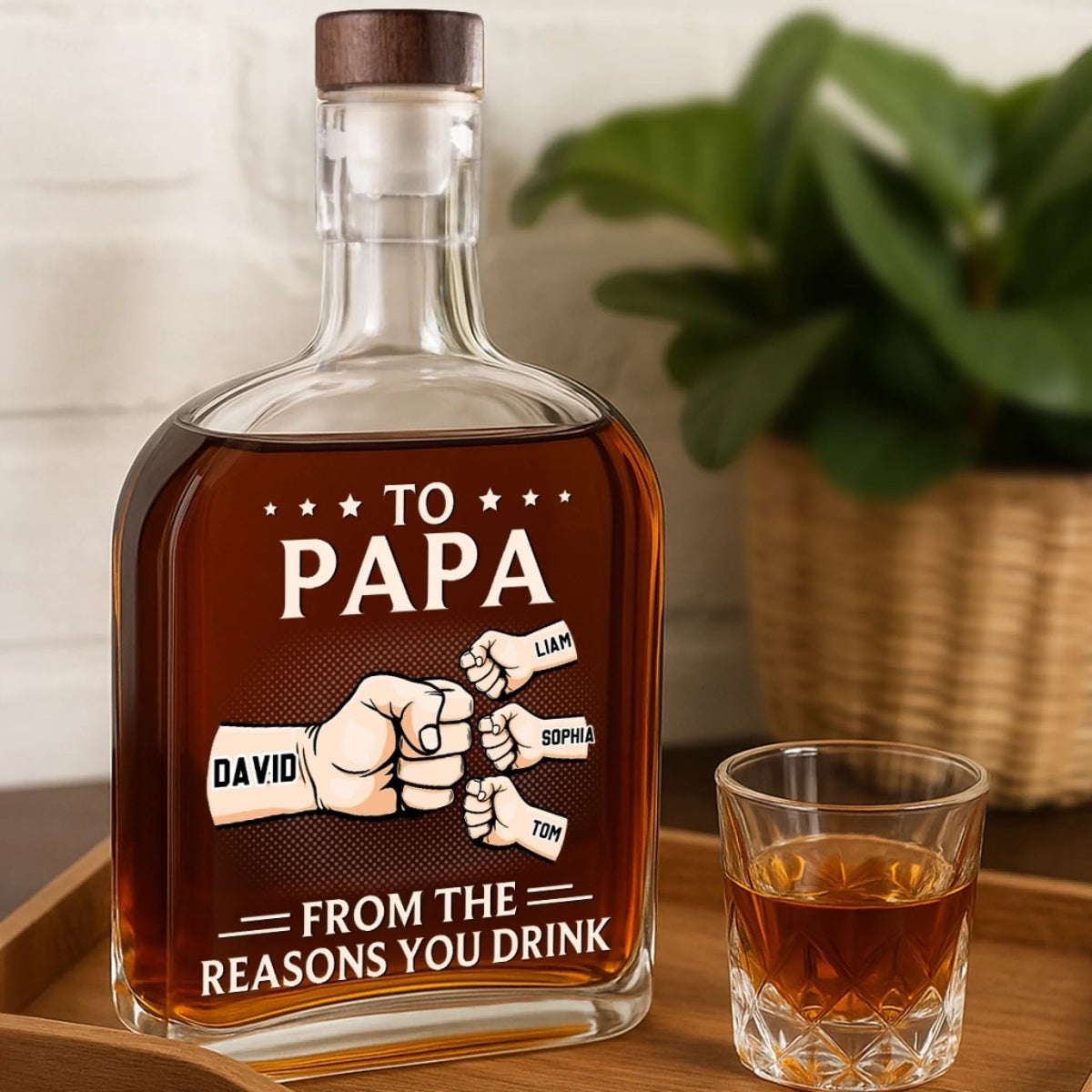 From The Reason You Drink - Personalized Whiskey Bottle - Father's Day, Gift For Dad, Grandpa
