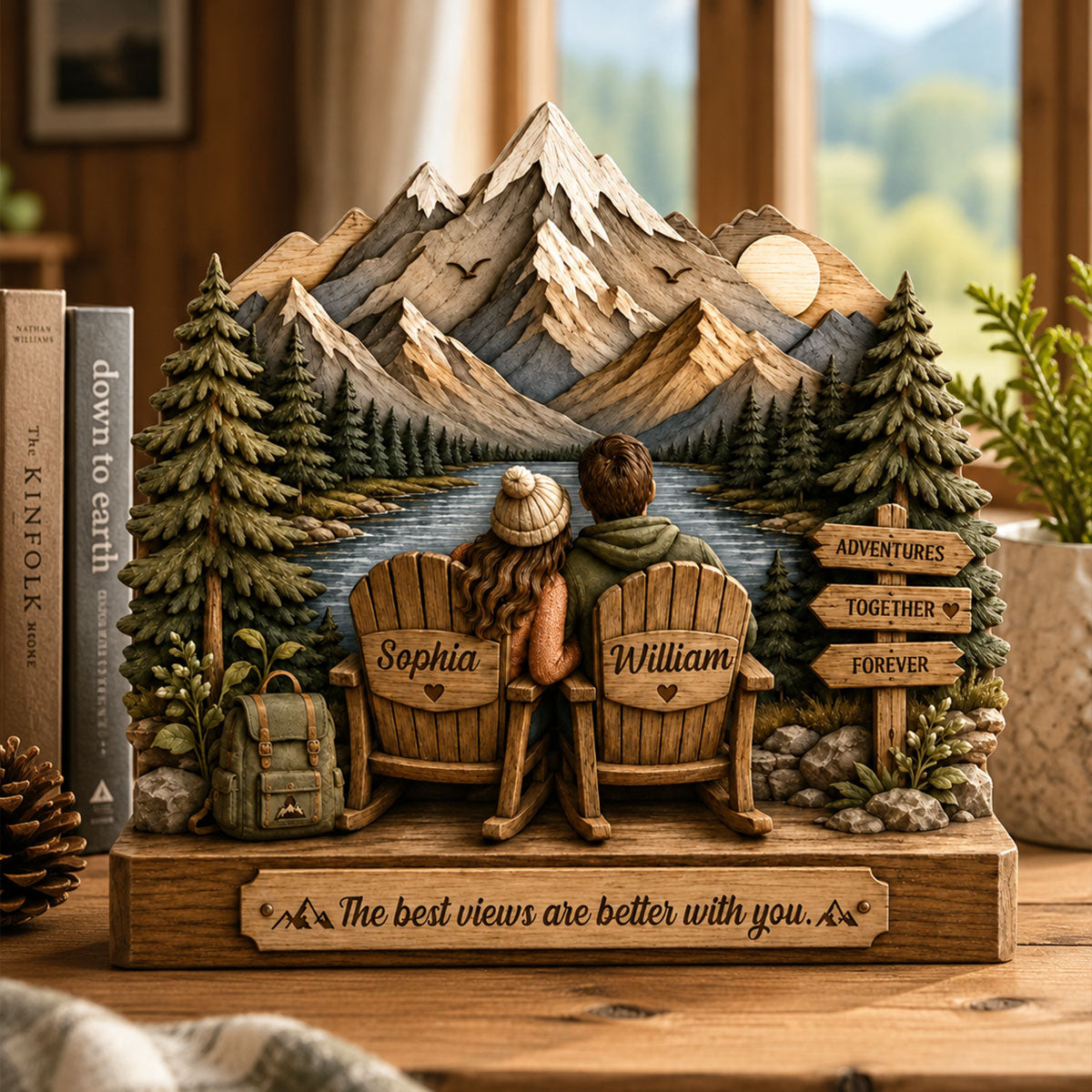 The Best Views Are Better With You - Personalized Wooden Block