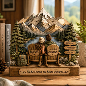 The Best Views Are Better With You - Personalized Wooden Block