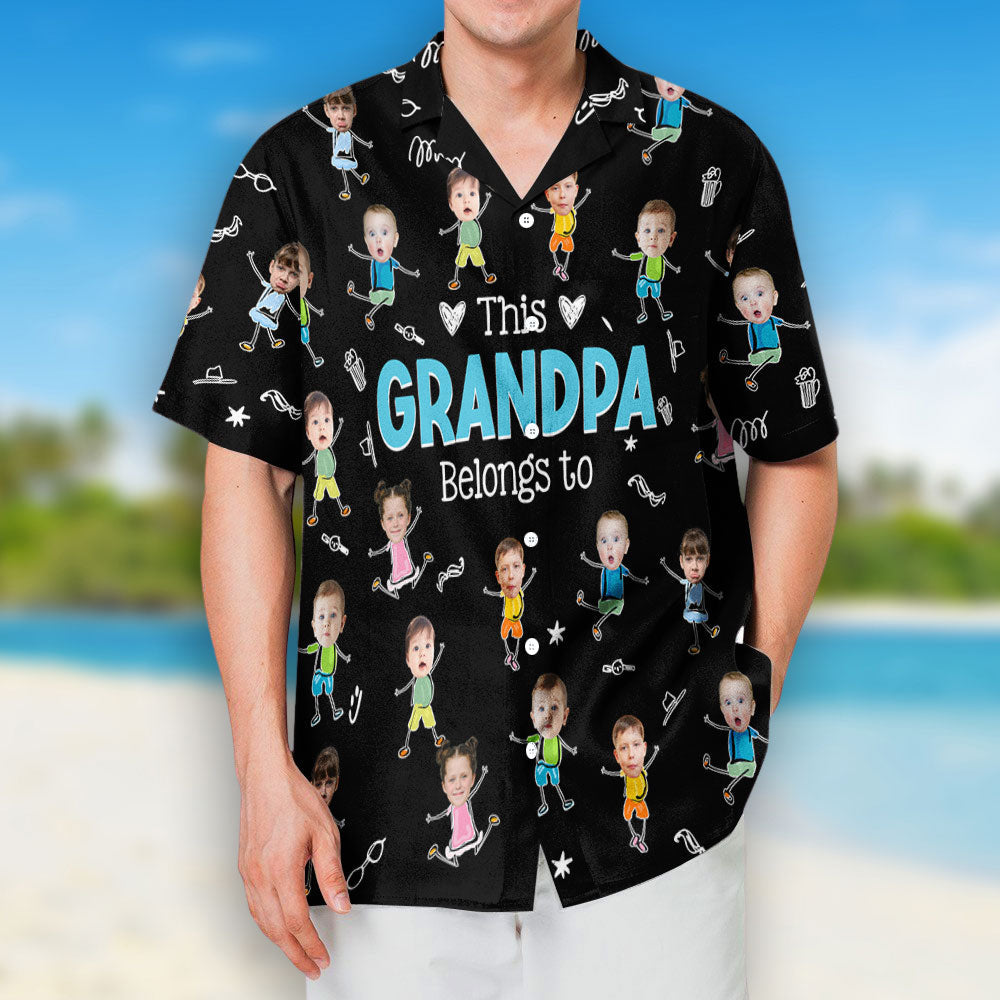 This Awesome Grandpa Daddy belongs To Kids - Personalized Hawaiian Shirt - Gift For Dad, Grandpa, Father's Day Gift Idea