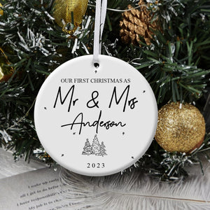 Mr and Mrs Christmas Tree- Personalized Ornament - Christmas Gift