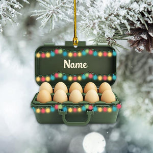 Personalized Egg Box Christmas Ornament, Egg Christmas Ornament, Cooking Ornament, Kitchen Holiday Ornament, Chef Ornament Gift