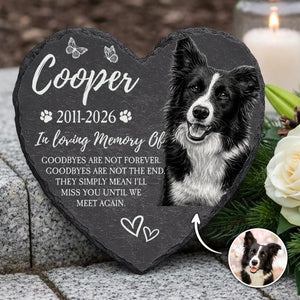 Personalized Photo Pet Memorial Stone: Engraved Dog Remembrance Gift