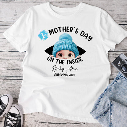 Baby First Year On The Inside With Mom - Personalized T Shirt 1_1d09db7c-8c90-4b72-aaa1-2c43c3ee76f3.jpg