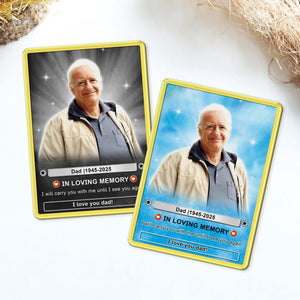Custom Memorial Card, Dad Memorial Photo Keepsake, Fathers Day Gift For Him, Memorial Gift Card, Loss Of Dad Grandpa Gift