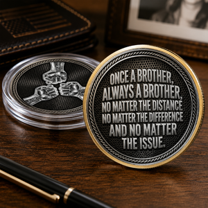 Once A Brother, Always A Brother, No Matter The Distance - Personalized Metal Coin - Gift For Brother