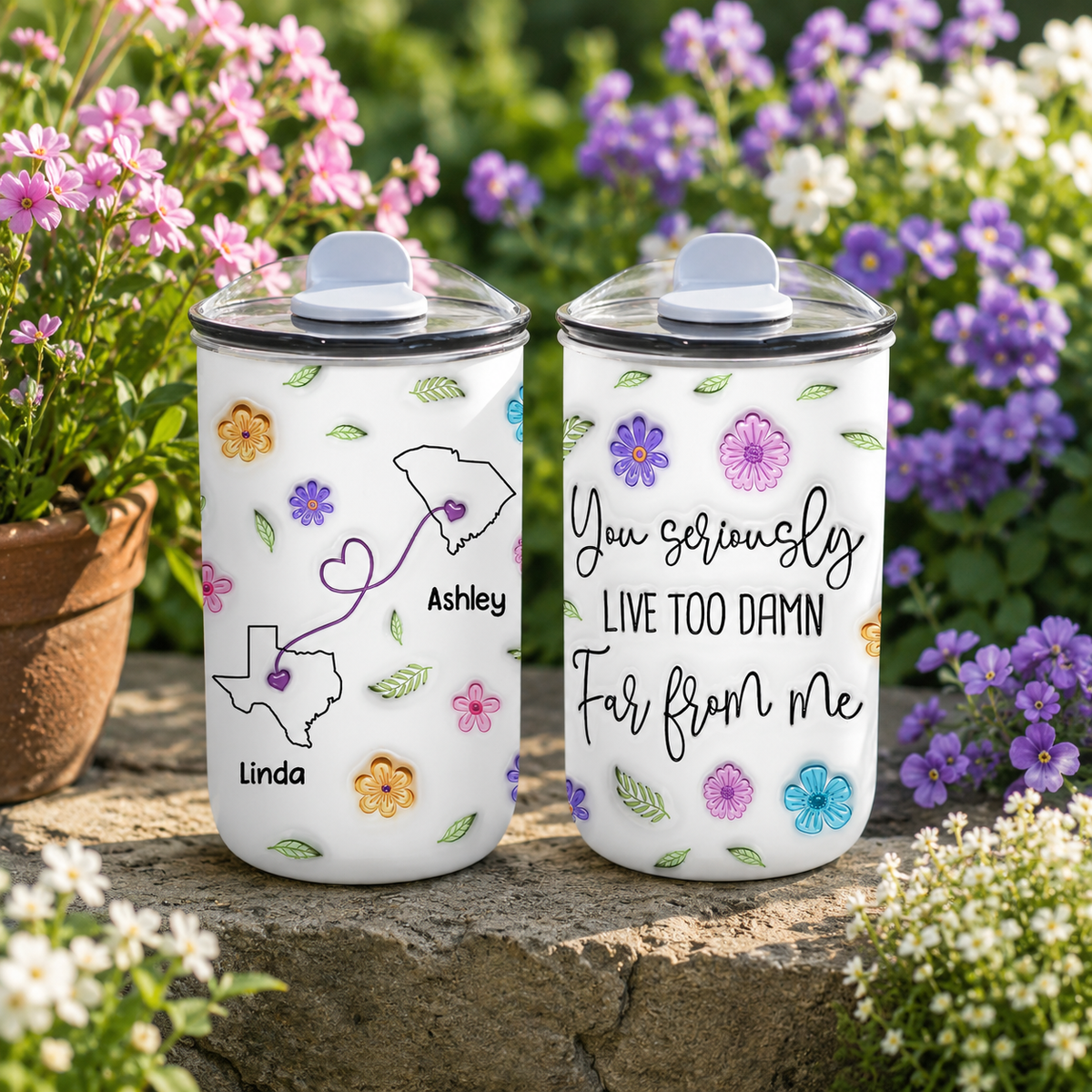 I Wish You Lived Much Closer - Personalized Tumbler 10oz - Long Distance Gift For Friends, Family, Cousins