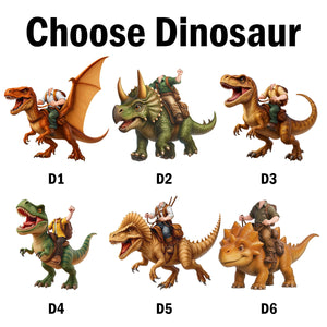 Custom Photo Kid Riding Dinosaur - Personalized Custom Shaped Acrylic Ornament