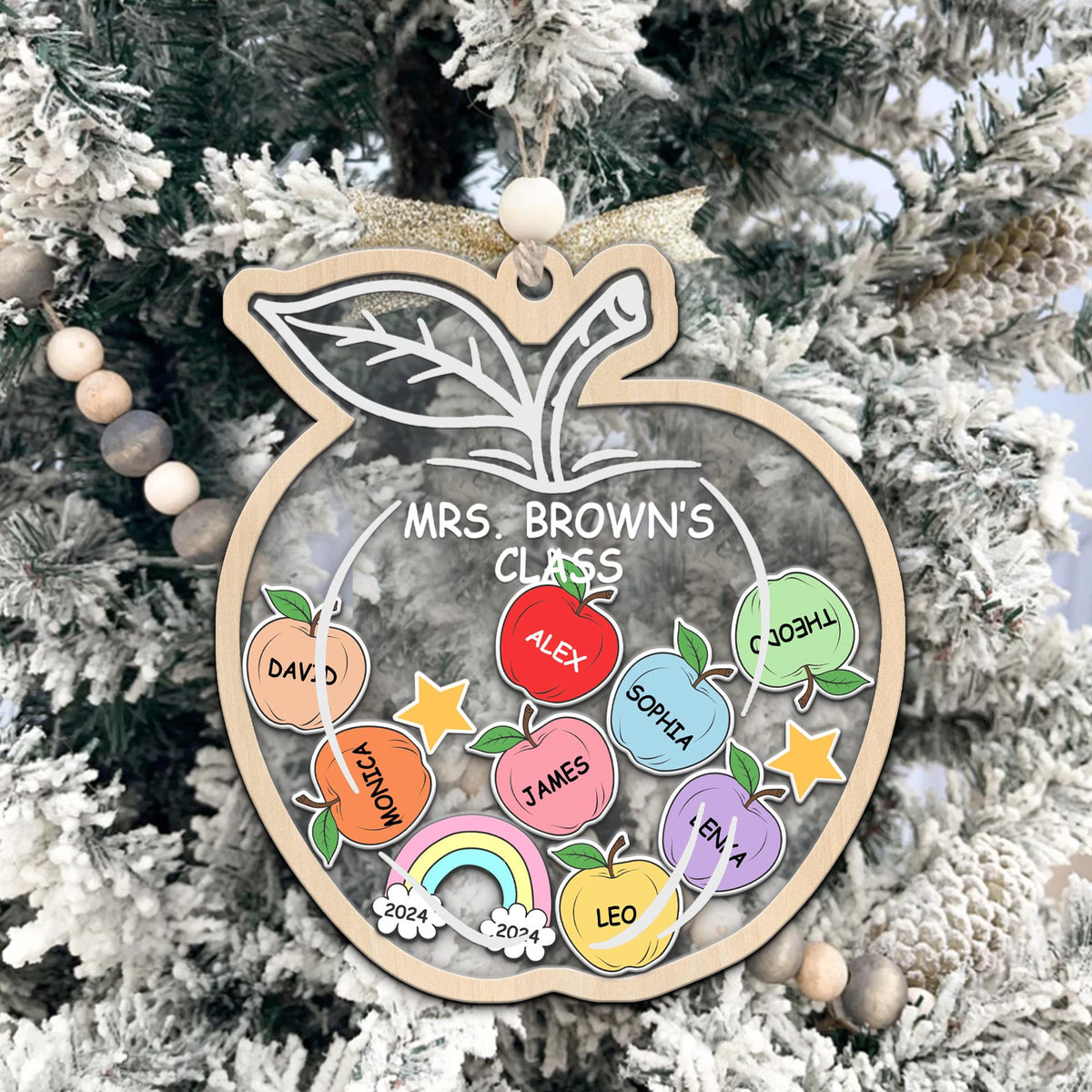 Christmas Teacher - Personalized 4D Shaker Ornament - Christmas Gift For Teacher