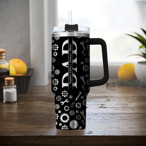 Dad Built With Love - Personalized 40oz Stainless Steel Tumbler - Gift For Dad, Father's Day Gift