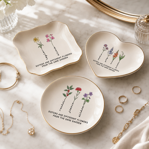 Sister Gift Jewelry Dish| Personalized Flower Ring Holder | Birthday Gift for Sister