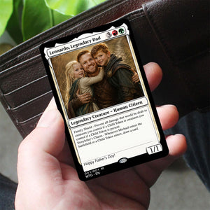 Father s Day Legendary Creature Card - Personalized Poke Card - Wallet Card