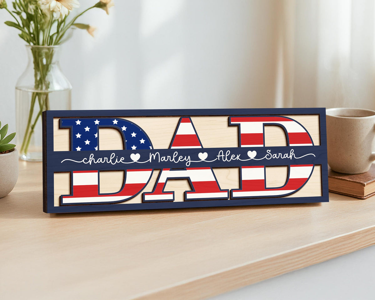Personalized Dad Sign, Gifts for Dad, Father's Day Gift, Dad Gifts from Kids, Dad Birthday Gift, Dad Gifts from Daughter, Dad Wood Sign