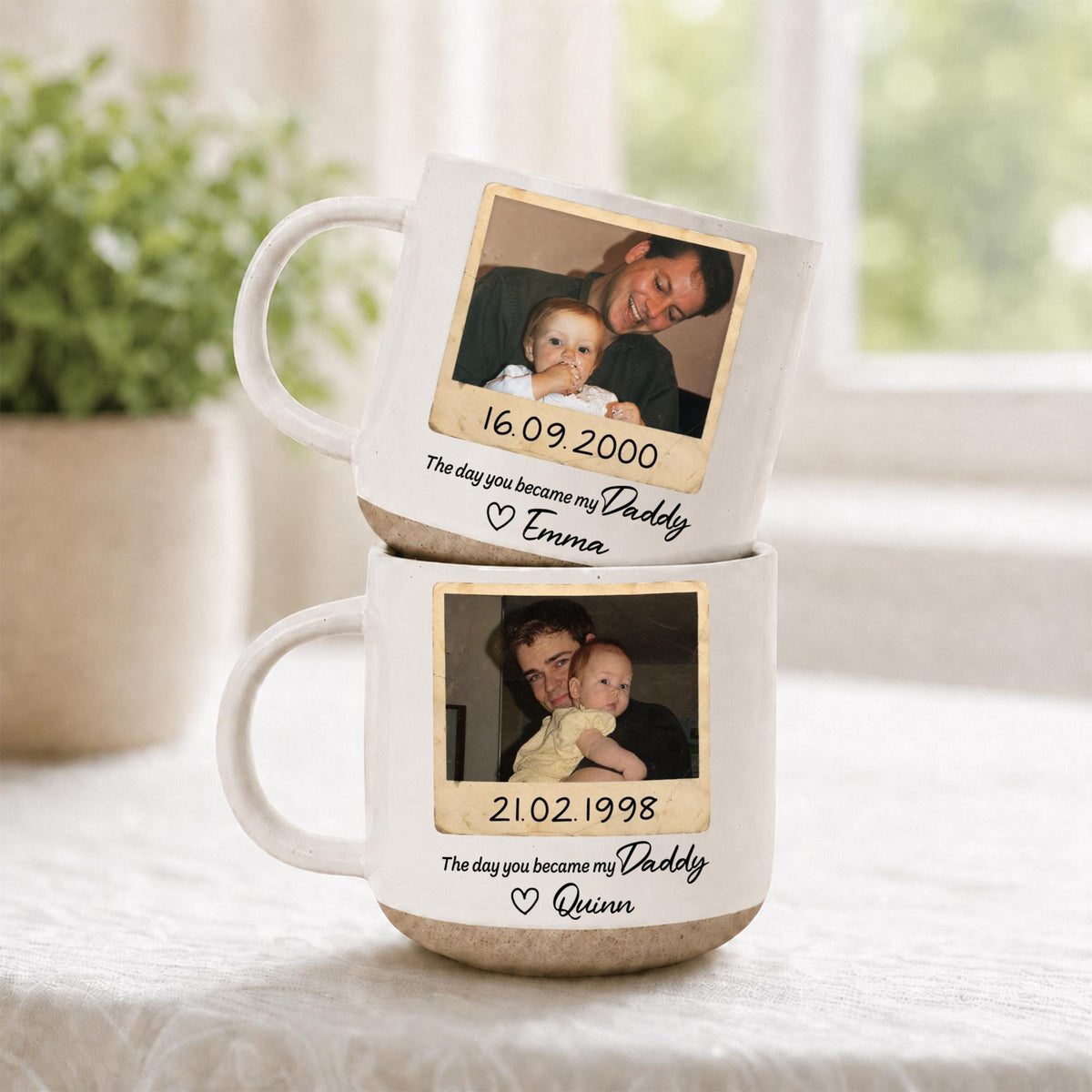 Personalized Dad Photo Coffee Mug For Father's Day, Custom The Day You Became My Daddy Mug with Birth Date, New Dad Gift, First Time Dad Mug