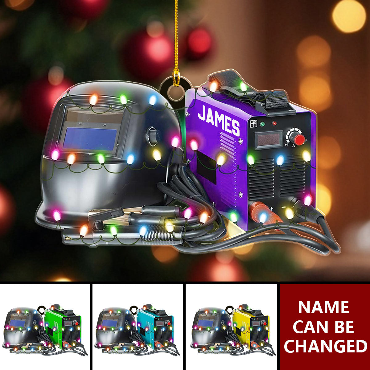 Personalized Name Welder Mask Ornament Christmas, Welder Tool Ornament, Welding Supplies Hanging Ornament, Gift For Welder