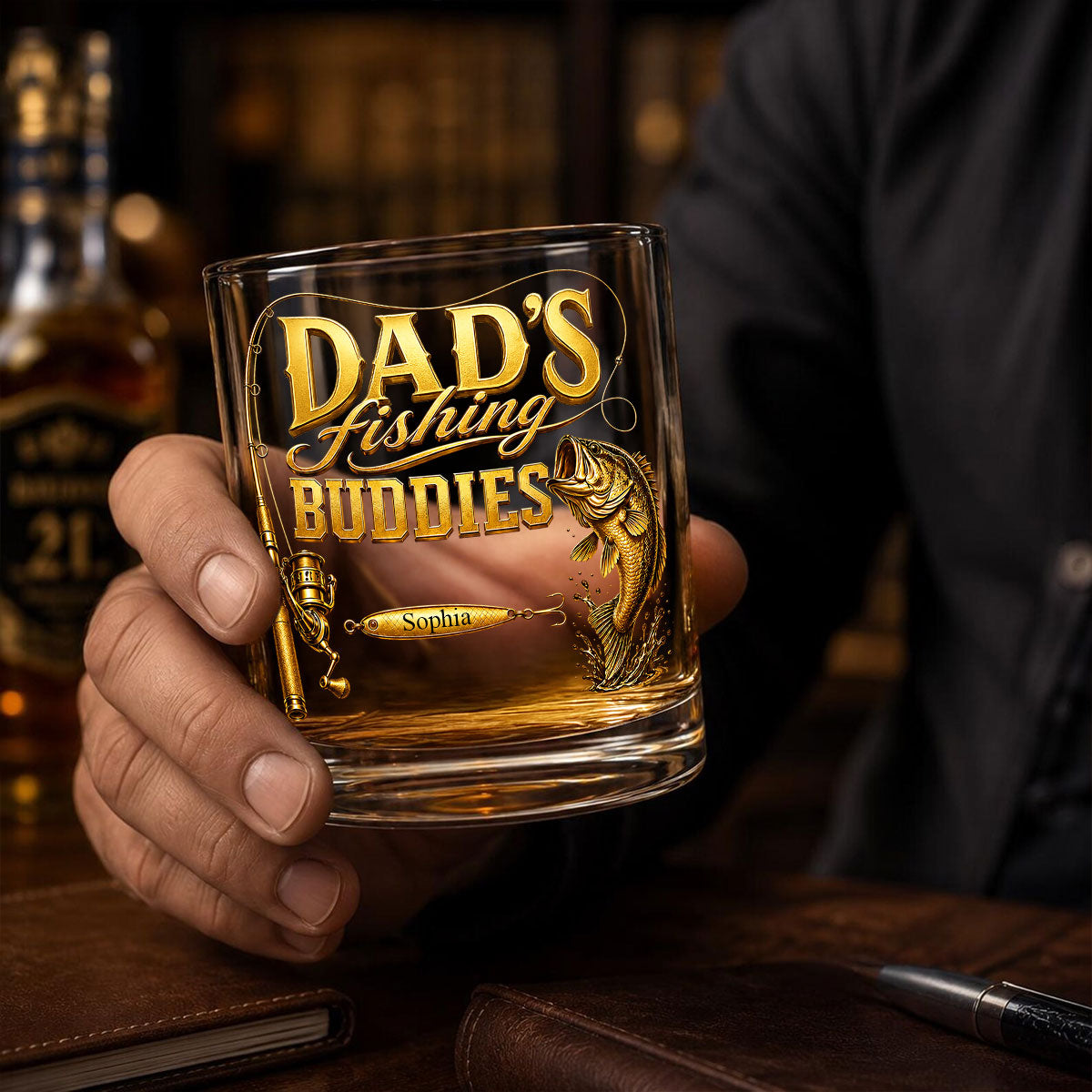 Papa's Fishing Buddies - Whisky Glass Names and Title