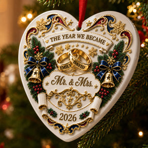 The Year We Became Mr & Mrs Ornament - Real 3D Raised Ornament