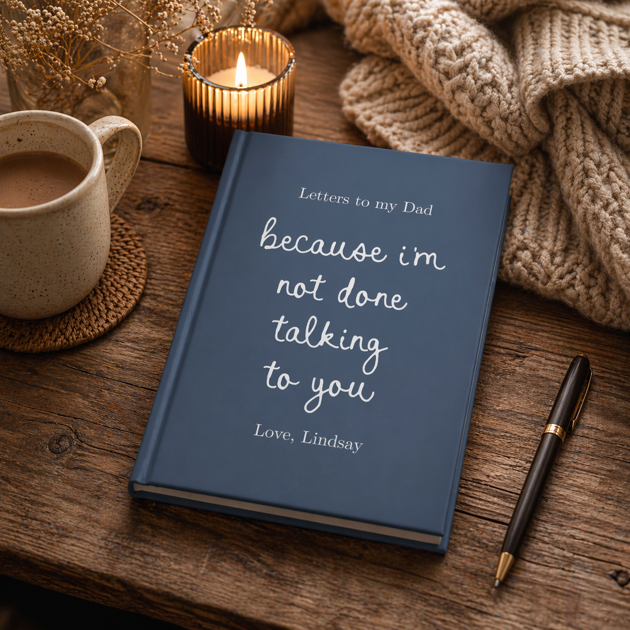 Letters to My Dad Grief Journal, Personalized Loss of Father Gift, Custom Memorial Keepsake In Loving Memory Hardcover