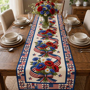 USA 250th Anniversary Table Runner, Patriotic America 1776-2026 Table Decor, Independence Day Dining Table Runner, Americana Home Decoration