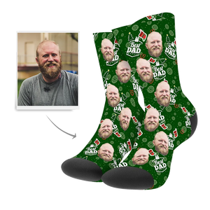 Custom Face Best Dad - Personalized Socks - Christmas Gifts for Father